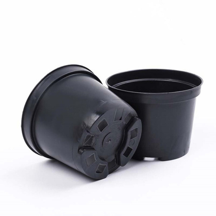 Горшок для рассады 1л 13х11,4 круглый черный формованный