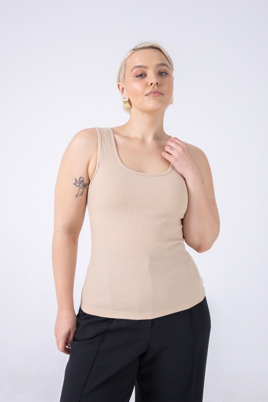 Майка трикотажная, бежевый
