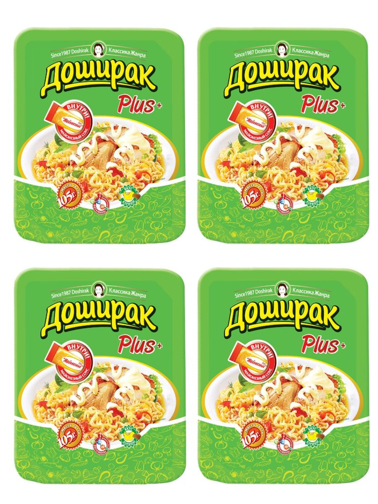 Лапша Доширак Плюс со вкусом курицы 105 г x 4 шт