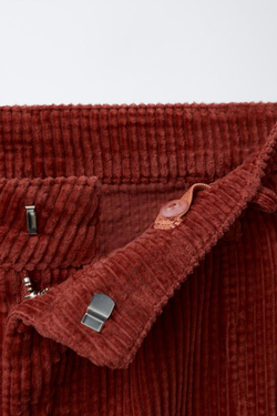 ZARA ВЕЛЬВЕТОВЫЕ БРЮКИ BARREL, ЧЕРЕПИЧНЫЙ