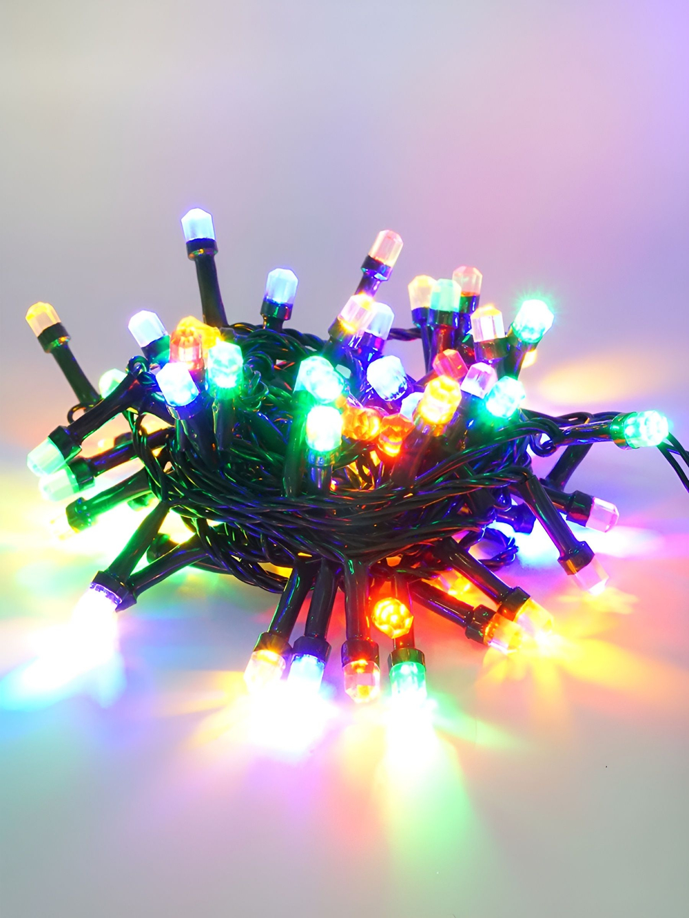 Гирлянда светодиодная с гол. наконеч."ФЕЙЕРВЕРК", 5 мм., 500 LED, хол. бел., 5м, 8 реж. MAG-G083-500