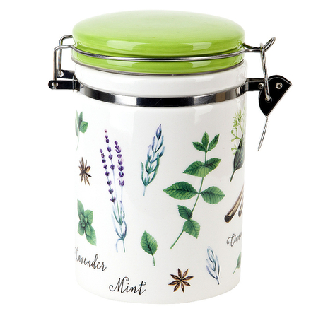 Банка для сыпучих продуктов (клипс) " " 15*10*16см. v=800мл. (керамика)