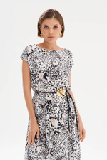 51764 Платье женское (черно-молочный принт)