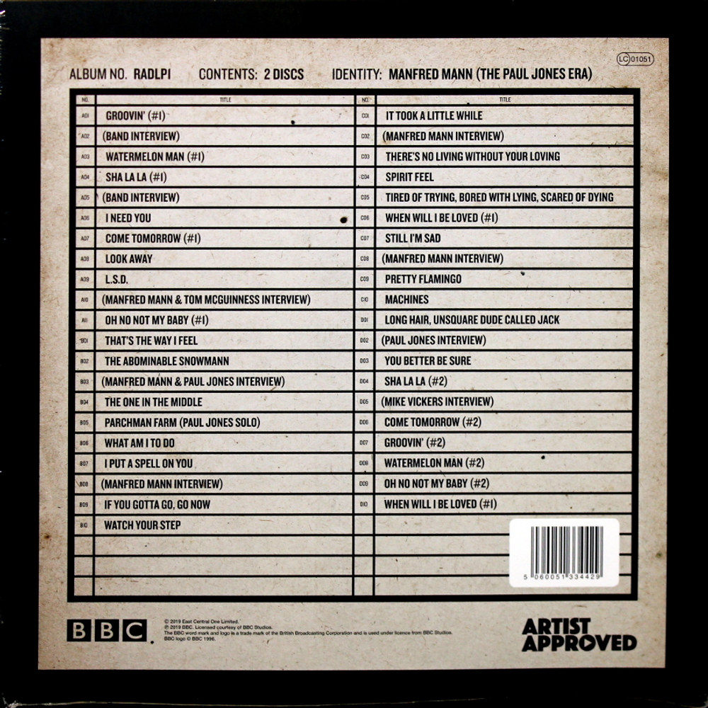 Manfred Mann / Radio Days Vol. 1 - The Paul Jones Era, Live At The BBC 64-66 (2LP)