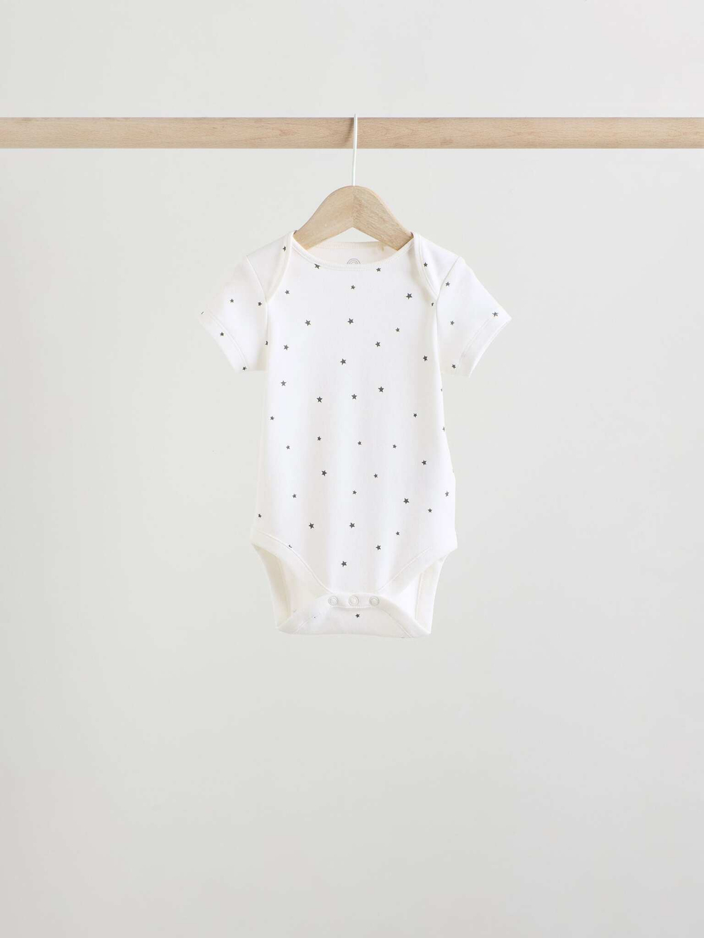 Боди с коротким рукавом для малышей Next E57-519, 5 шт., Белый, Темно-серый, Молочный