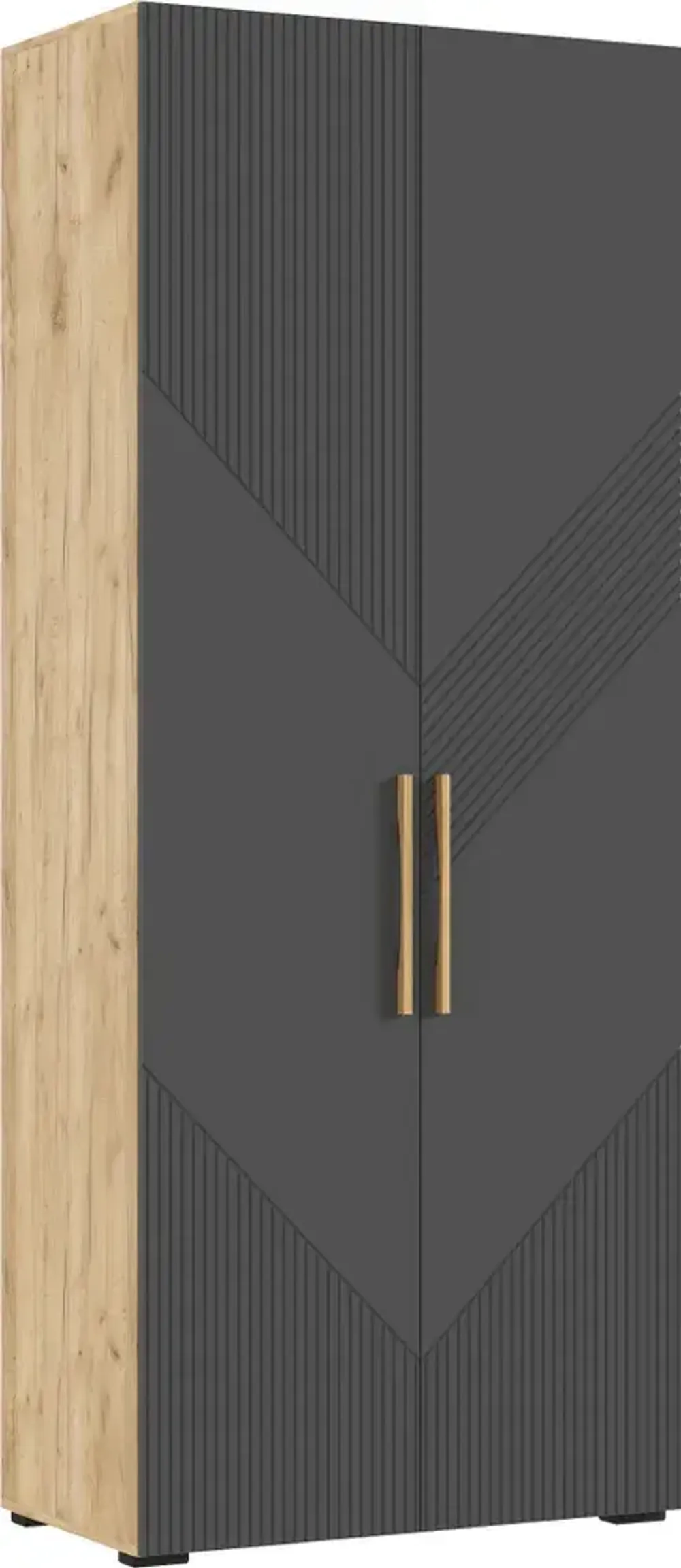 Шкаф 2-х створч., "Ирис" (браш графит/дуб крафт), МФ Миф