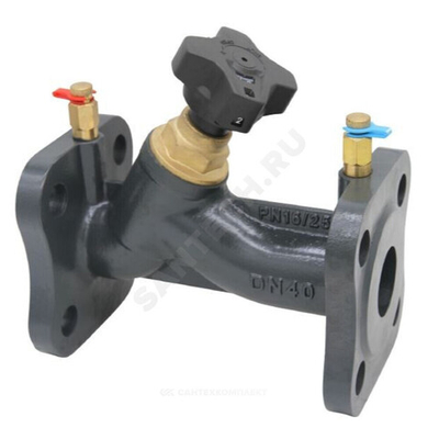 Клапан балансировочный ручной чугун Ду 40 Ру16/25 фл Kvs=20м3/ч с измерительными ниппелями Benarmo