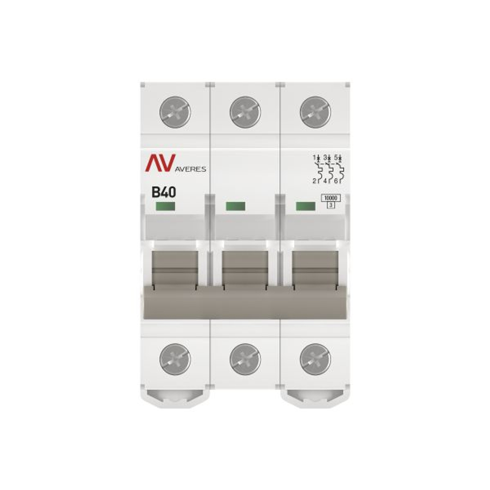 Выключатель автоматический AV-10 3P 40A (B) 10kA EKF AVERES