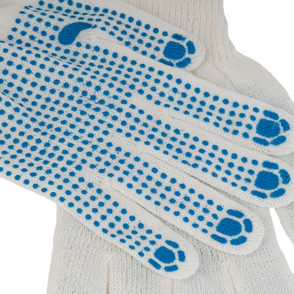 Перчатки х/б 3 нити с защитой от скольжения ПВХ