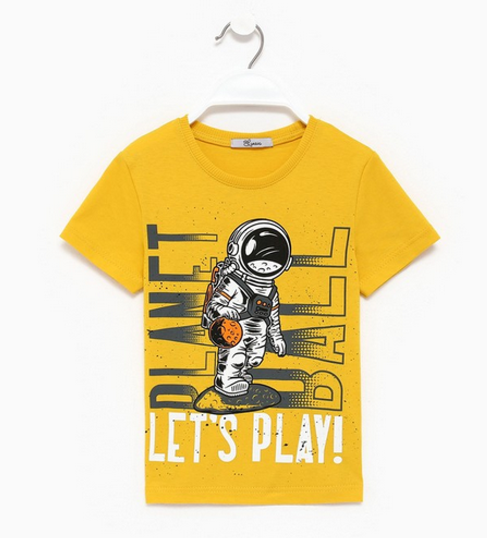 Футболка для мальчиков, желтый, 5-79-6, р. 134 см, 9578463 (Luneva), 1 шт.