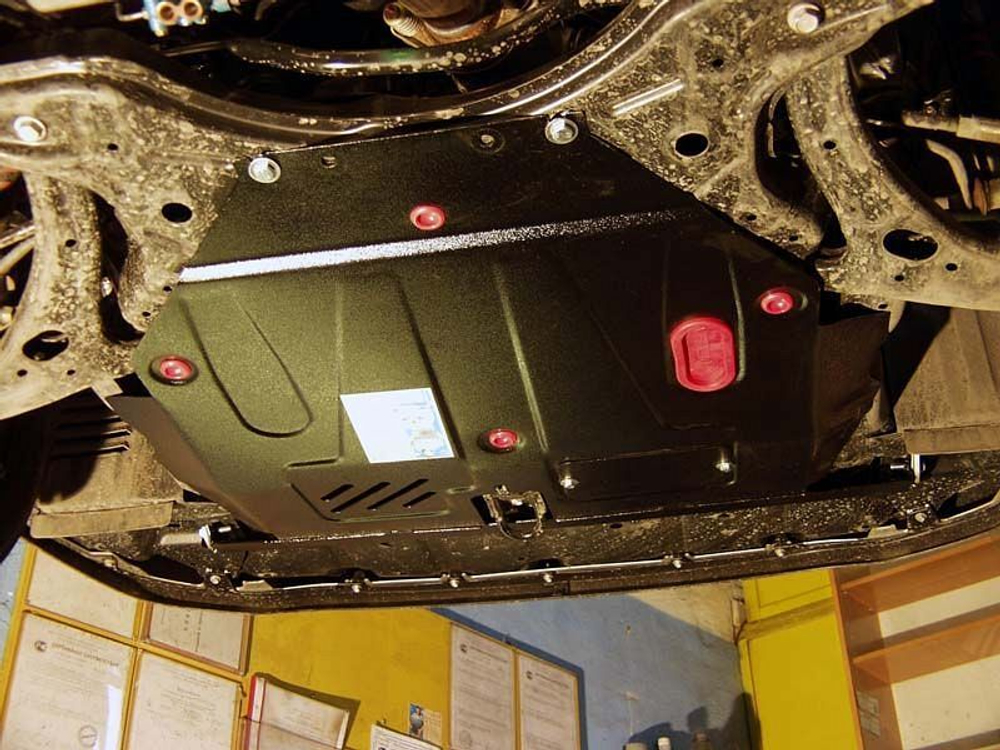 Защита картера двигателя, КПП (2 мм, сталь) для Toyota Corolla 2000-2007 (V = 1.4; 1.5; 1.6; 1.4d; 2.0d 2WD) Sheriff.24.0648