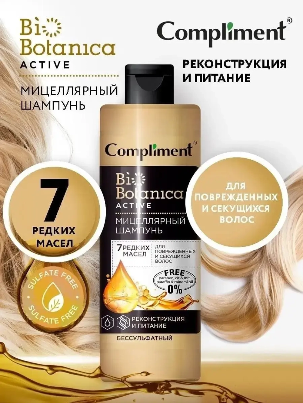 Шампунь для волос Реконструкция и питание