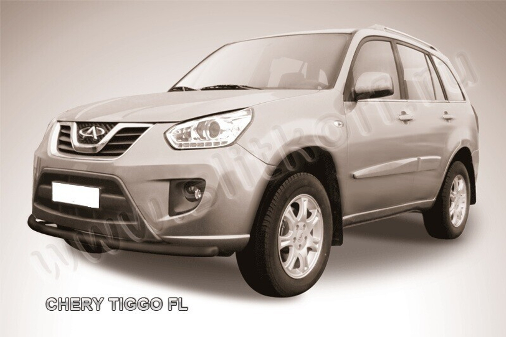 Защита переднего бампера (нержавейка) Chery Tiggo FL (2011-2016) d57 (черный)
