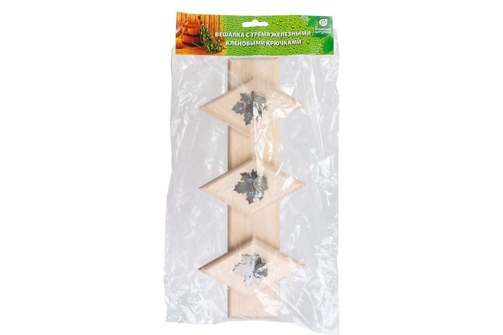 ВЕШАЛКА МЕТАЛЛИЧЕСКАЯ БШ КЛЁН 3КРЮЧКА 32Х14СМ 32309