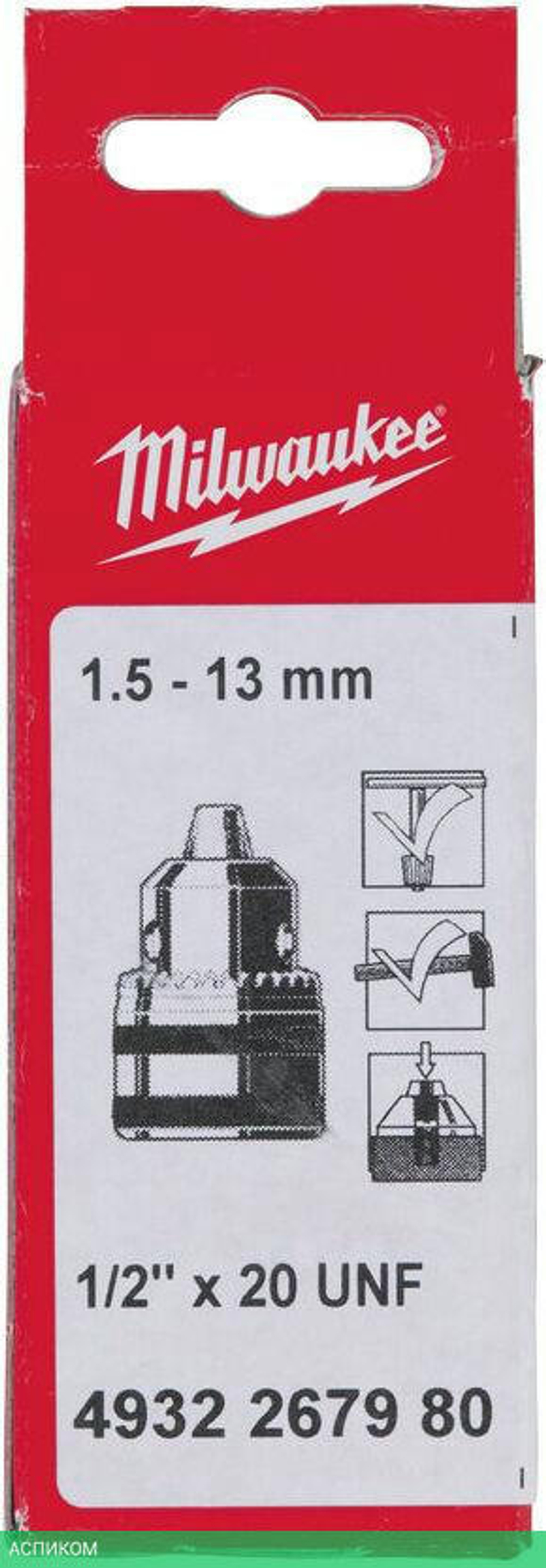 Патрон ключевой Milwaukee 1/2"х20 1.5-13мм (4932267980)