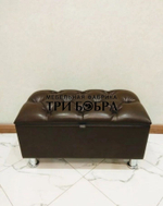 Банкетка ЭКОКОЖА шоколад с нишей для хранения