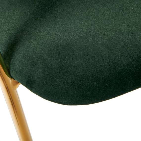 Полубарный стул Turin зеленый велюр с золотыми ножками