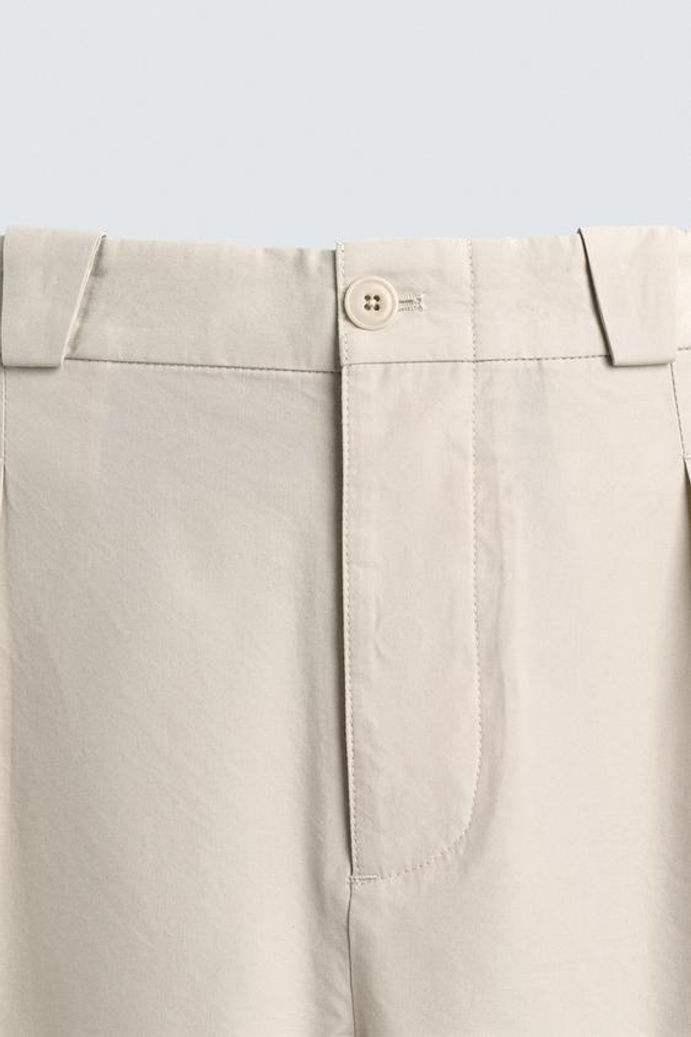 ZARA БРЮКИ STRAIGHT FIT ИЗ ХЛОПКА И ЛИОЦЕЛЛА, ПЕСОЧНЫЙ