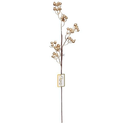 Ветка декоративная "Сказочная ягода" 60 см, Золото