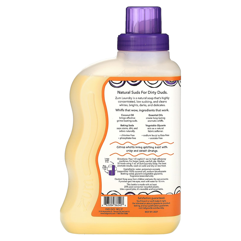 ZUM, мыло для стирки, сладкий апельсин, 0,94 л (32 жидк. унции)