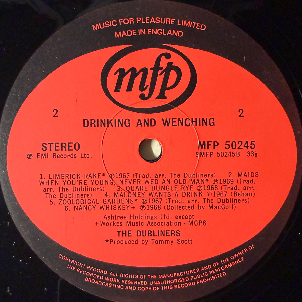 The Dubliners ‎– Drinking & Wenching (Англия 1976г.)Т