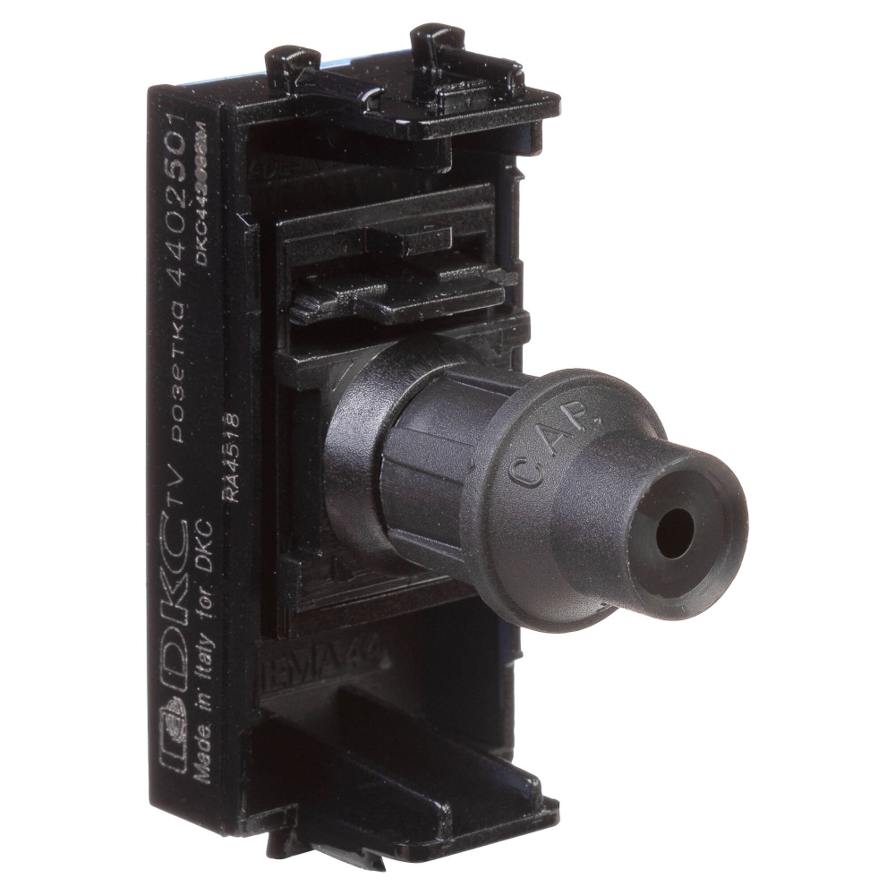 Розетка TV одиночная модульная, "Avanti", "Черный квадрат", 1 модуль