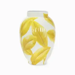 Ваза Leaf L высота 55 см, белый, жёлтый