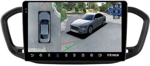 Магнитола для Lada Vesta NG 2023+ (без штатного экрана, рамка 10) - Teyes CC3-2K-360 на Android 10, 2K QLED, 6Гб+128Гб, CarPlay, 4G SIM-слот, 4 камеры в комплекте