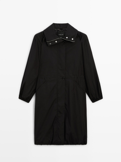 Massimo Dutti Парка со съемным внутренним жилетом и водоотталкивающей пропиткой, черный