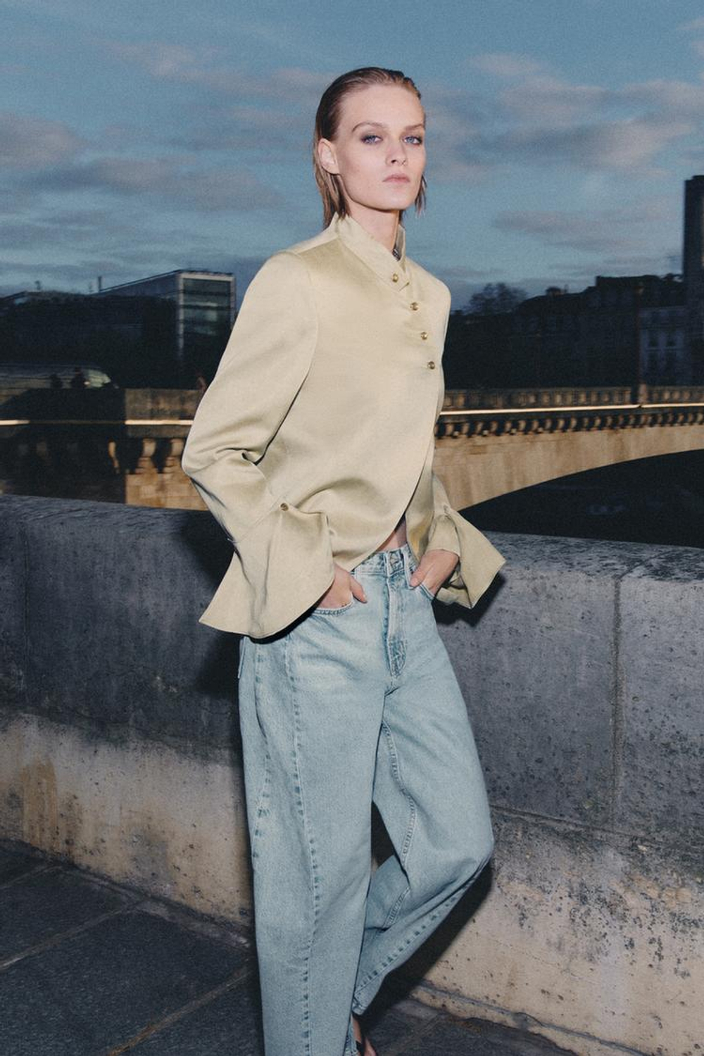 ZARA БЛЕЙЗЕР С ВОЛАНОМ — LIMITED EDITION, ZW COLLECTION, БЕЖЕВЫЙ