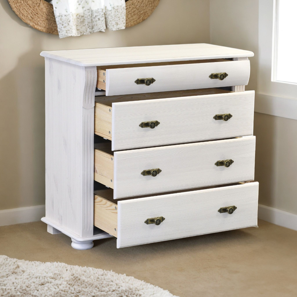 Комод Сюзанна 91х42х85 см, из массива сосны с 4-мя ящиками