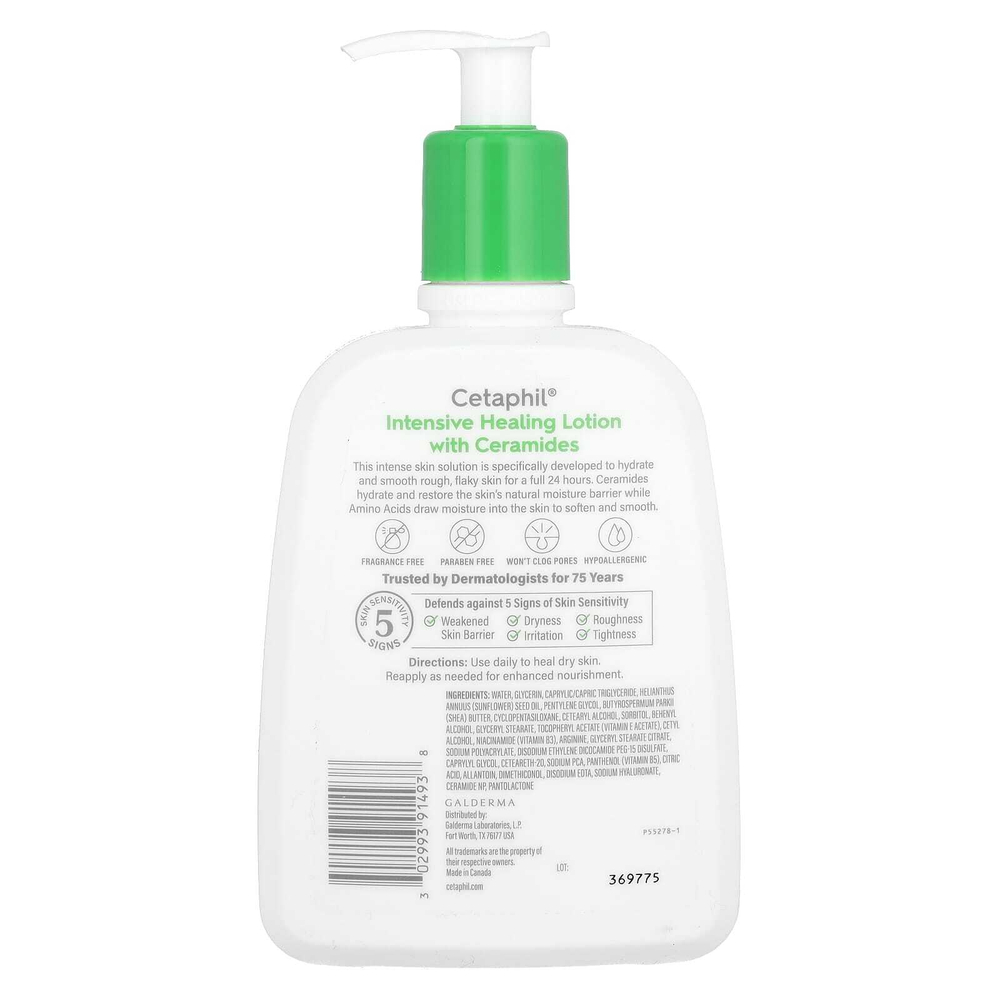 Cetaphil, Интенсивный лечебный лосьон с керамидами, средний, без отдушек, 473 мл (16 жидк. унц.)
