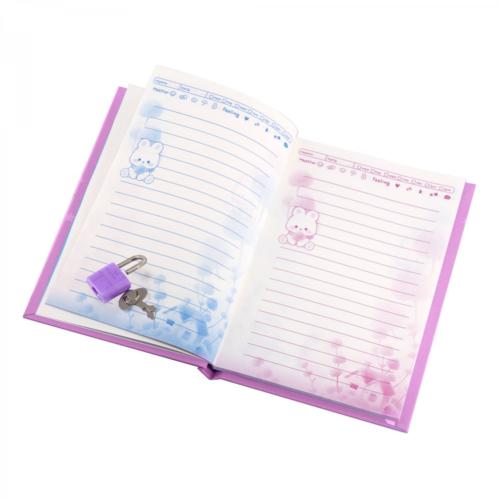 Блокнот в футляре, 14,5 см * 20,5 см, 7БЦ, Alingar, ламинация, замочек, вн.блок с дизайном, в линию, 45 л., "Модница с игрушкой"