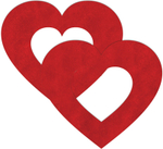 Красные пестисы на грудь в форме сердечек