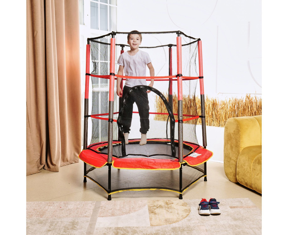 Батут детский DFC TRAMPOLINE-RED 55" с сеткой
