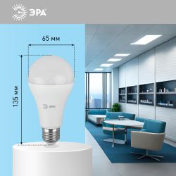 Лампочка светодиодная ЭРА STD LED A65-21W-860-E27 Е27 / Е27 21Вт груша холодный дневной свет | Лампы cветодиодные Груша (A)
