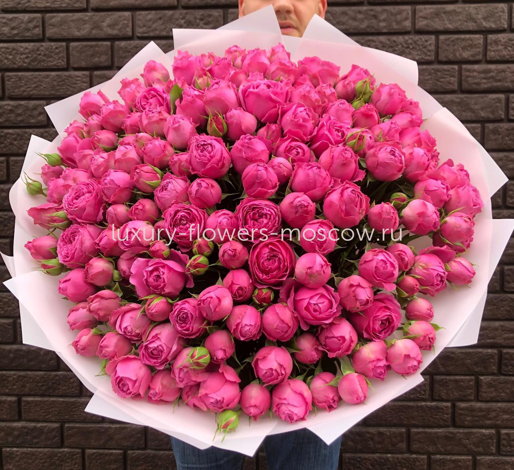 Букет пионовидных роз Баблс фиолетовые