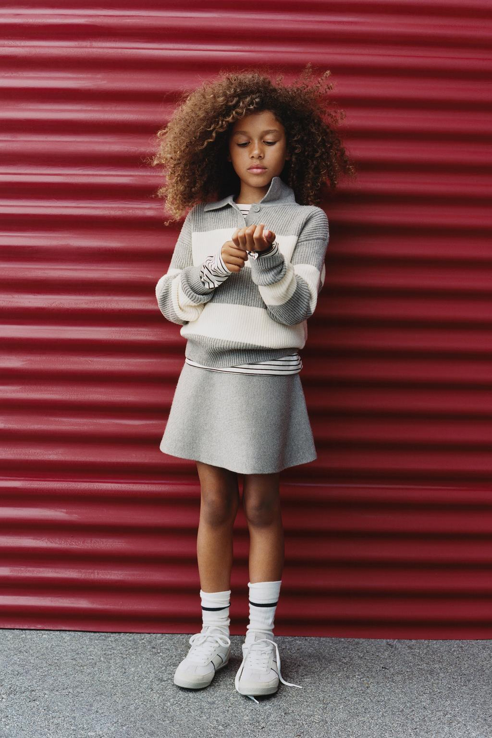 ZARA ТРИКОТАЖНАЯ ЮБКА, СЕРЫЙ