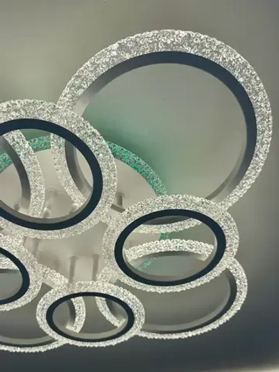 Люстра потолочная белая с RGB подсветкой и пультом для всех видов потолков, 154 Вт