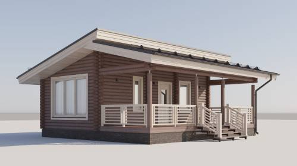 Проект Дома 59 кв. м из бруса Д-47