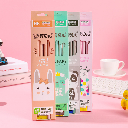 Набор карандашей с точилкой "Pet", 12 шт