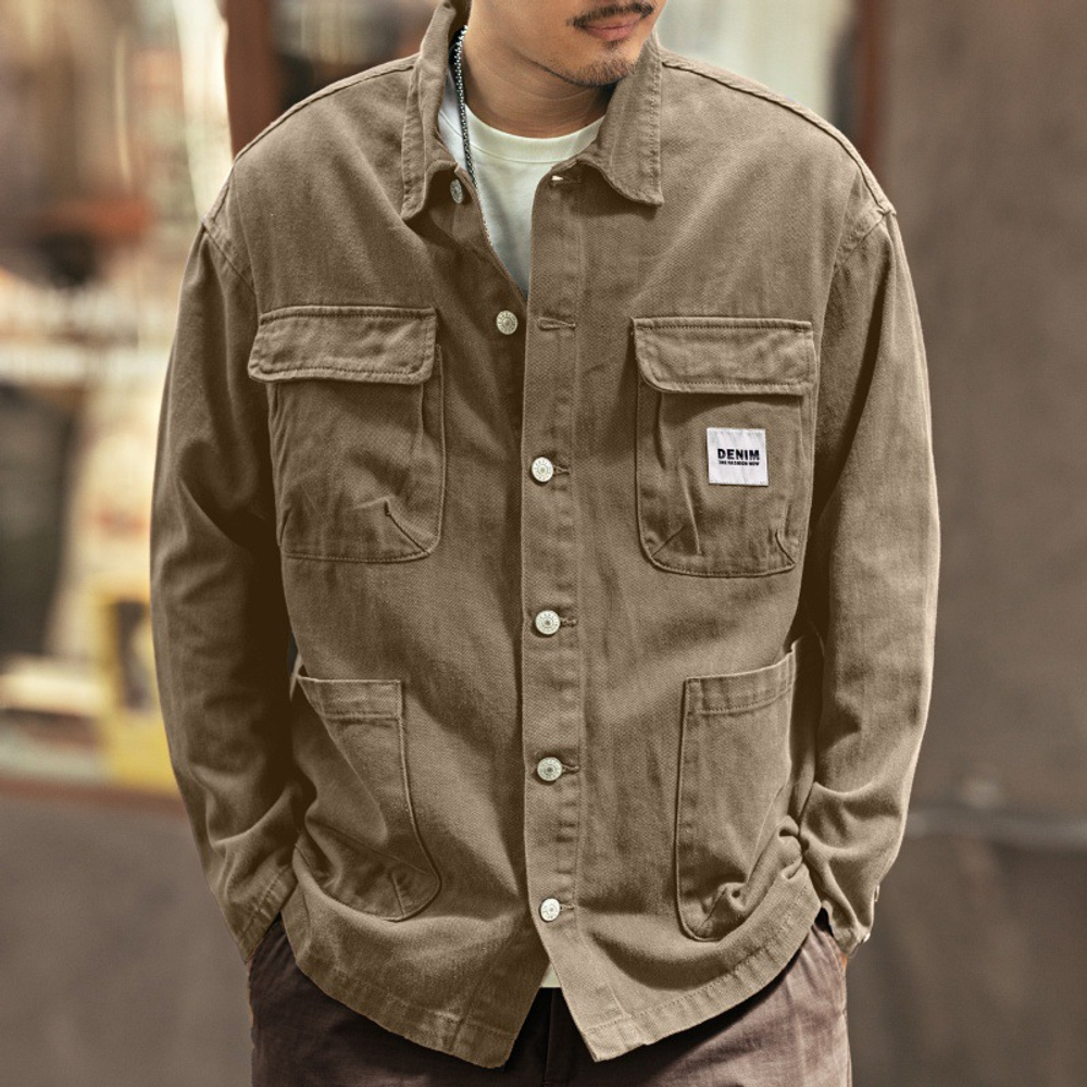 Джинсовая куртка в американском стиле в стиле ретро от GELANLU  STYDIO