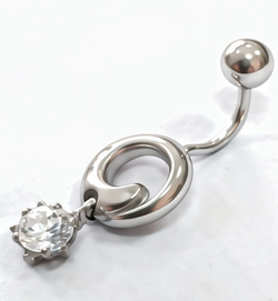 Ювелирный пирсинг из серебра 925 пробы с фианитами