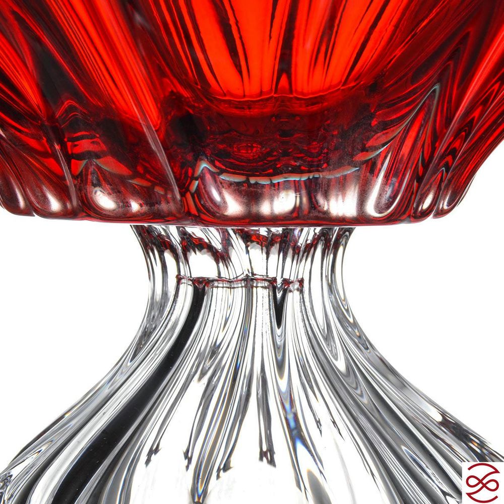 Фруктовница на ножке Aurum Crystal Plantica 33 см red