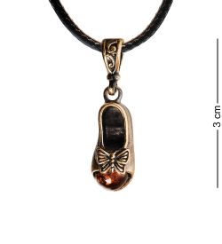 AM-2891 Подвеска «Тапка» (латунь, янтарь)