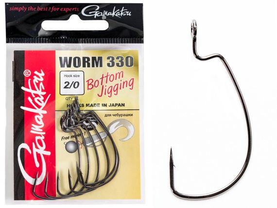 Крючки офсетные Gamakatsu WORM 330 BOTTOM JIGGING HOOKS разм. 2/0 6шт.