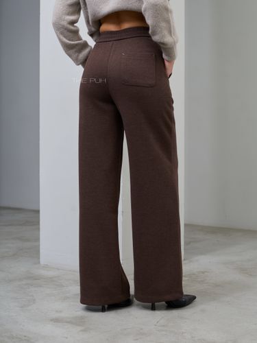 Коричневые брюки из плотного трикотажа