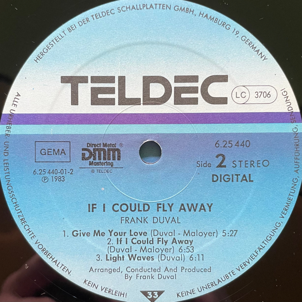 Frank Duval ‎– If I Could Fly Away (Германия 1983г.)