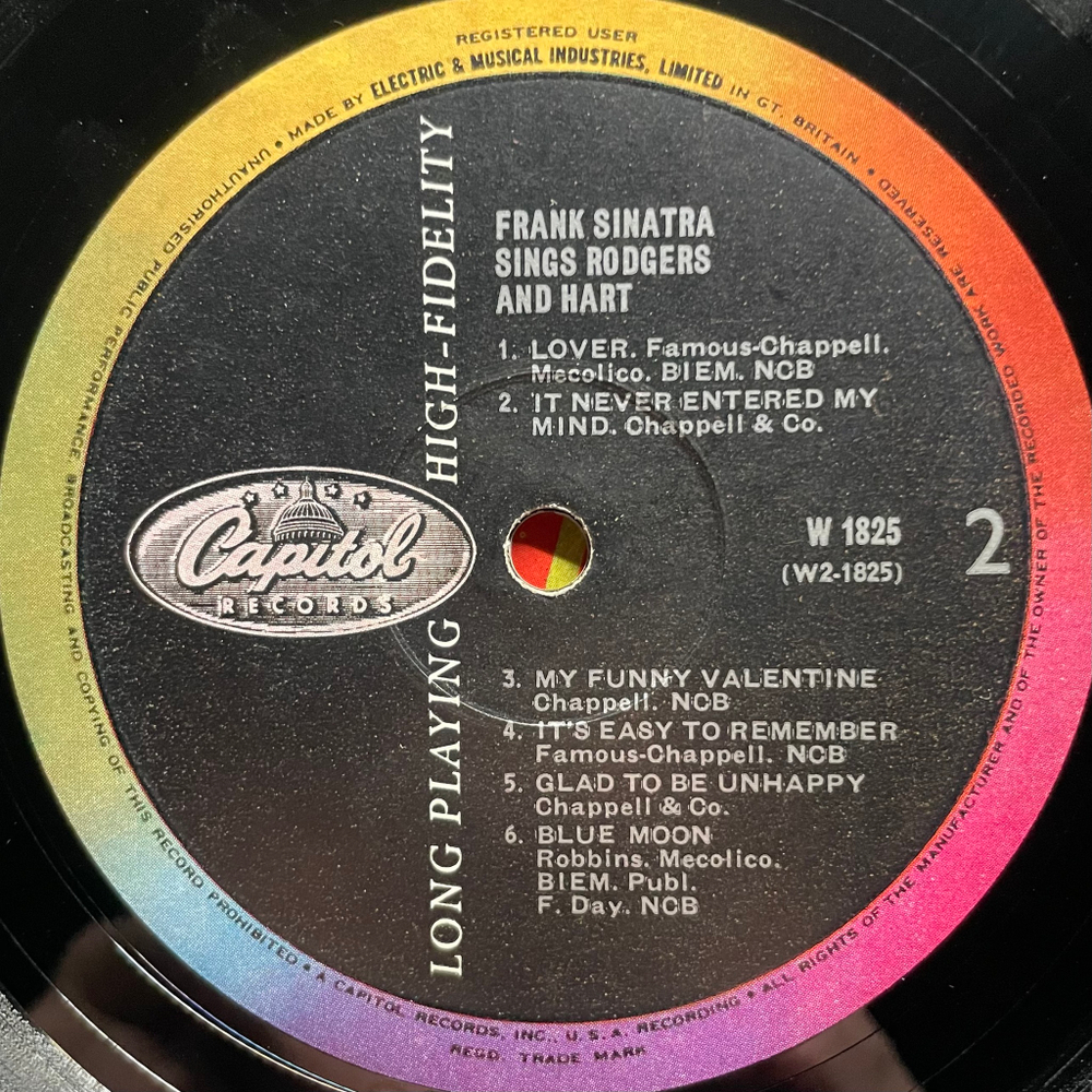 Frank Sinatra ‎– Sings Rodgers And Hart (Англия 1962г.)