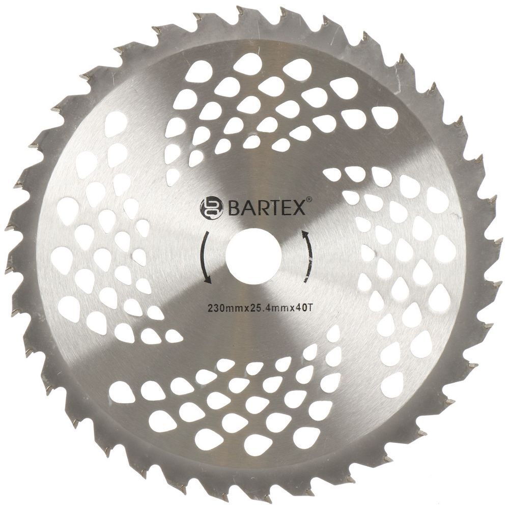 Нож для триммера 40зуб, 230 мм, 25.4 мм, 1.6 мм, Bartex, с твердыми напайками